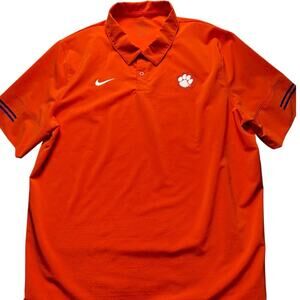 Clemson Tigers Polo Nike DriFit XL Short Sleeve Shirt Clemson Orange